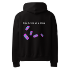 Purple Nokia QuotZee hoodie, unisex oversized heavyweight hoodie with black back design and comfortable fit.
