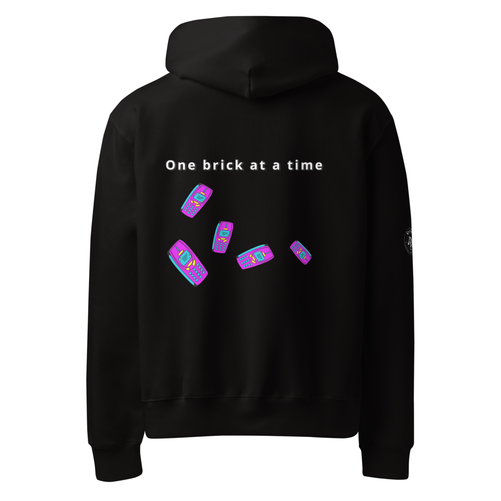 Purple Nokia QuotZee hoodie, unisex oversized heavyweight hoodie with black back design and comfortable fit.