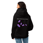Purple Nokia QuotZee hoodie, unisex oversized heavyweight hoodie with black back, casual and comfortable clothing.