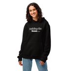 Unisex purple Nokia QuotZee hoodie with a front print, oversized heavyweight design, and a relaxed fit.
