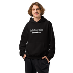Blue Nokia QuotZee unisex oversized heavyweight hoodie with front logo design, casual and comfortable fit.