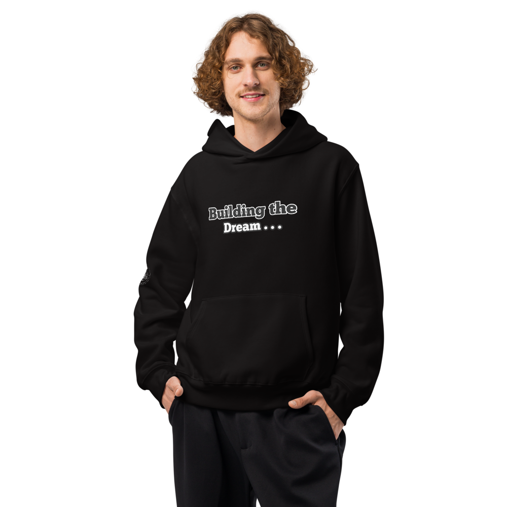 Blue Nokia QuotZee unisex oversized heavyweight hoodie with front logo design, casual and comfortable fit.